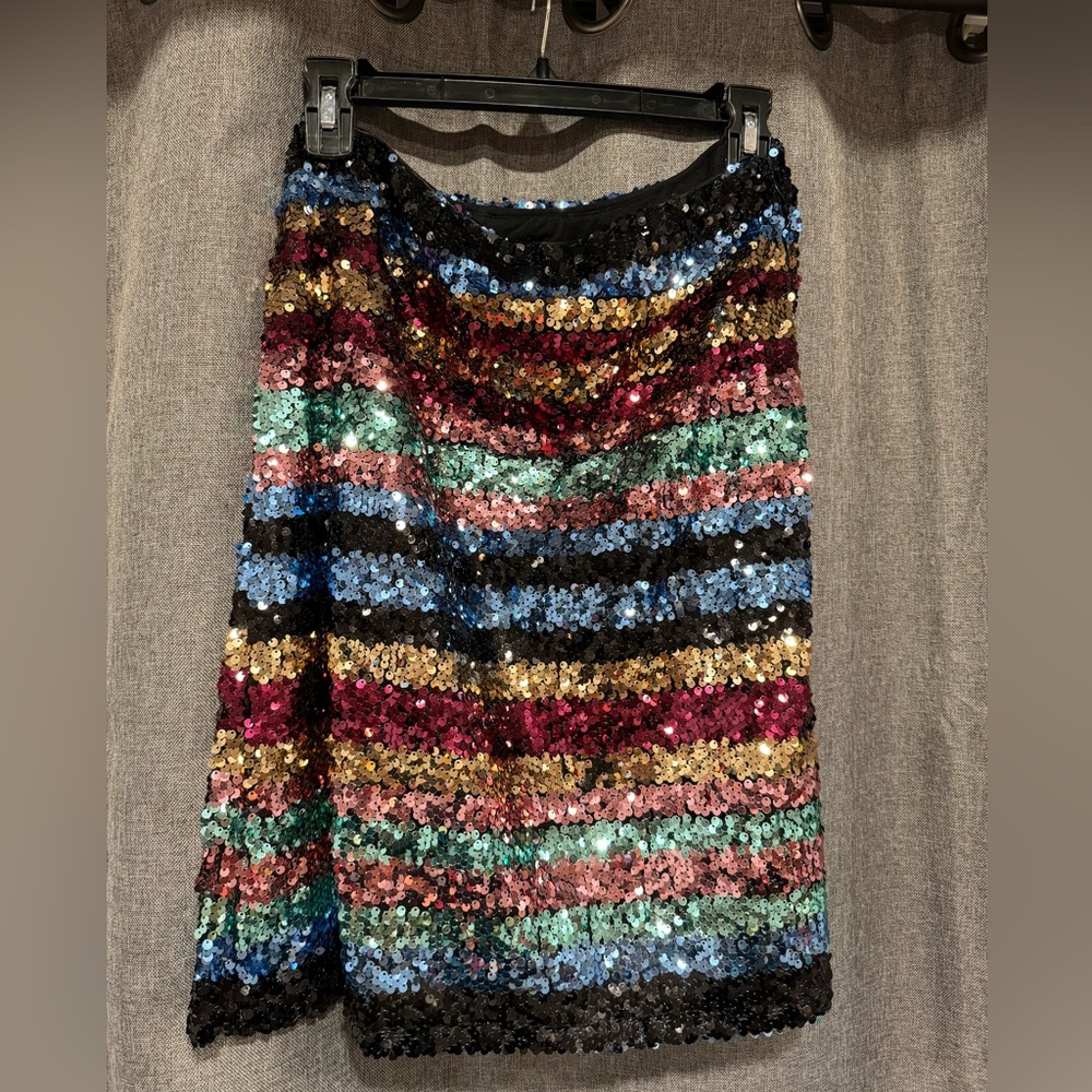 Eci Colorful Sequin Pencil Skirt size 6 NWT